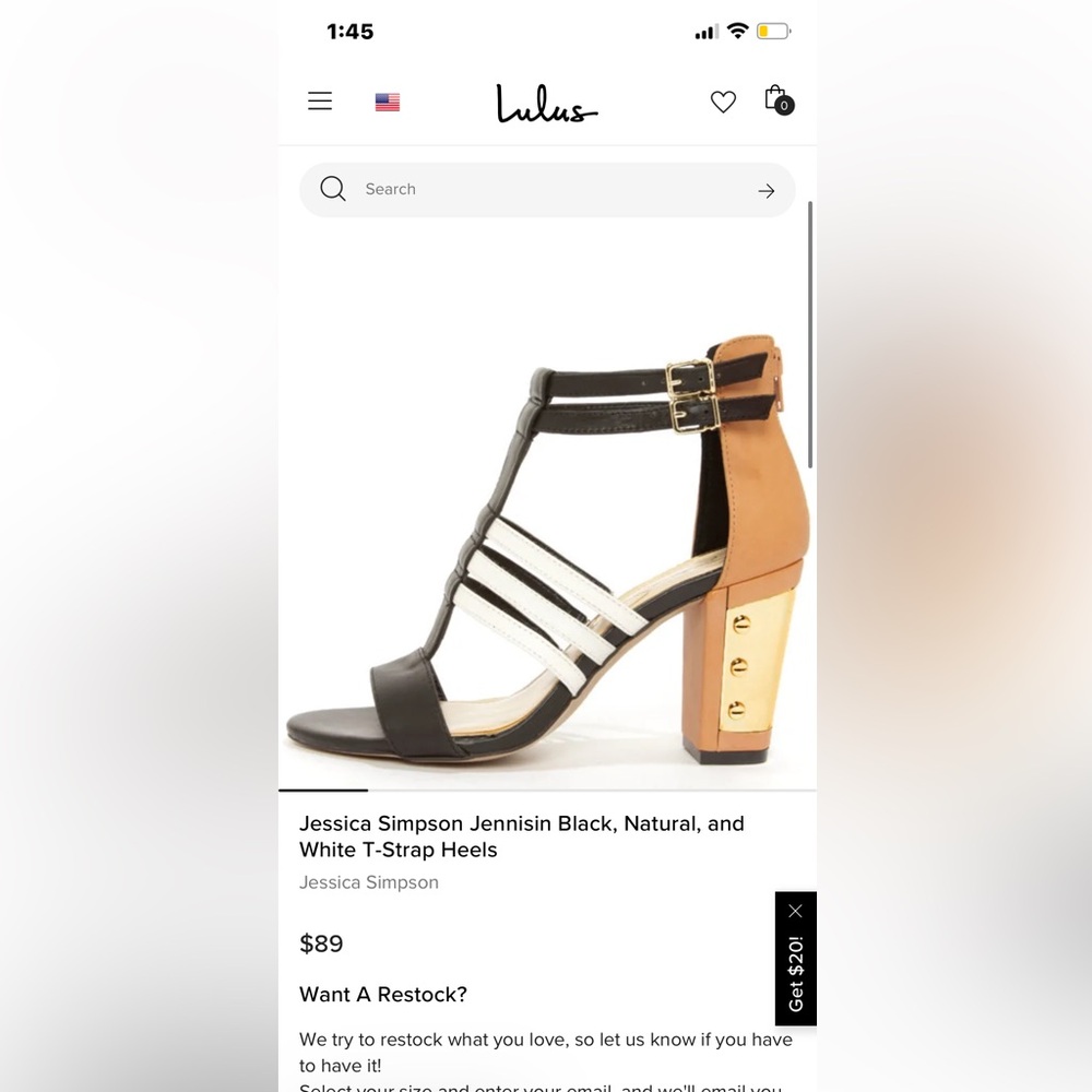 Jessica Simpson Jennisin Black, Natural, and White T-Strap Heels gorgeous